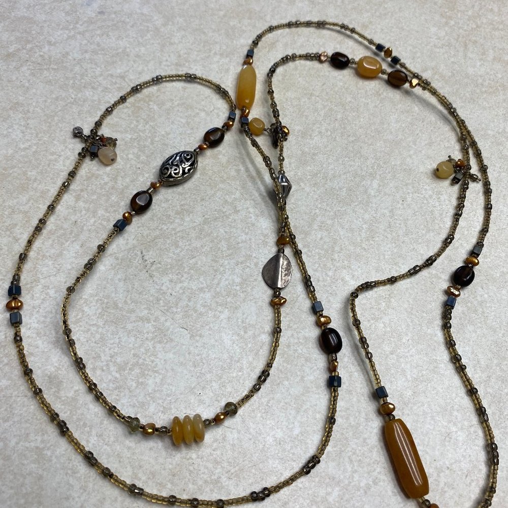 Serpentine Bronze Pearl Sterling Silver Bead Boho